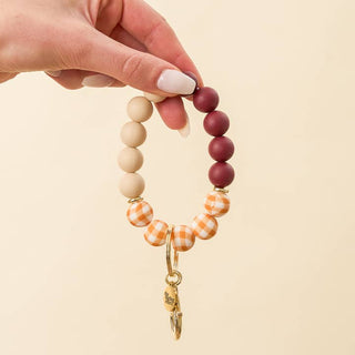 The Darling Effect Hands Free Wristlet Keychain - Berry Gingham