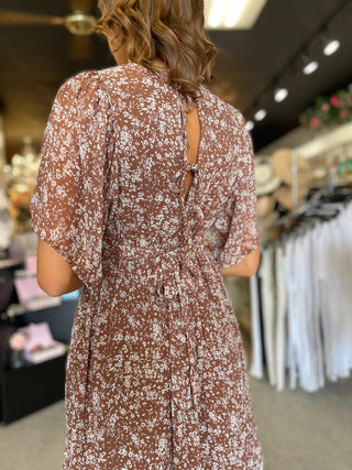 Brown Floral Maxi Dress