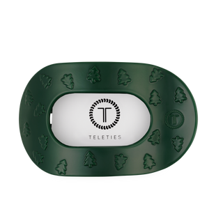 Teleties O Christmas Tree Large Flat Round Hair Clip