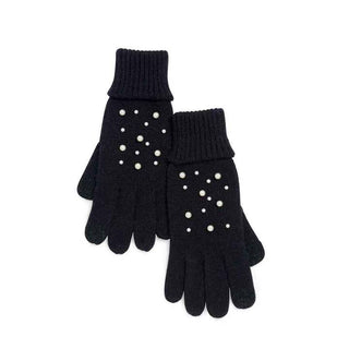 Black Pearl Embellished Touchscreen Gloves
