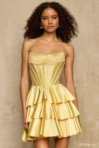 Sherri Hill 58266 - Yellow Size 14
