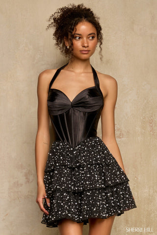 Sherri Hill 58102 - Black/Silver SIze 0