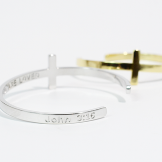 Treasure Jewels John 3:16 You Are Loved Bangle - Silver