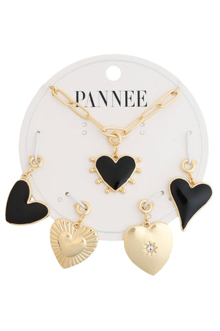 Charm Heart Necklace with Interchangable Charms 16"-18" Necklace