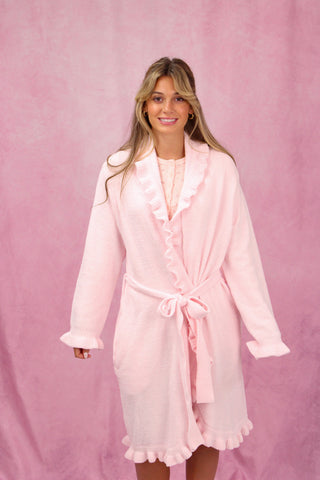 Softies 36" Ruffle Chenille Robe - Pink