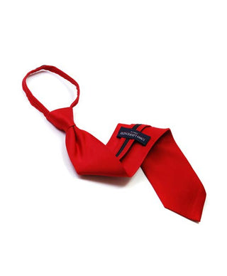 Red Poly Solid Zipper Tie