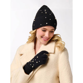 Black Pearl Embellished Beanie