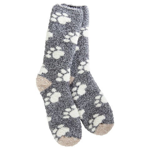World's Softest Socks Holiday Knit Pickin' Fireside Crew Socks - Pawprint