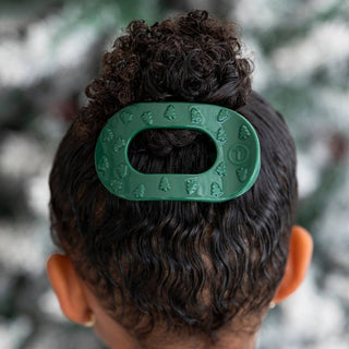 Teleties O Christmas Tree Small Flat Round Hair Clip
