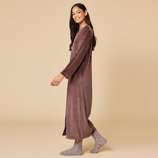 Softies Serenity Shear Mink Zip Robe - Espresso
