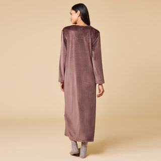 Softies Serenity Shear Mink Zip Robe - Espresso