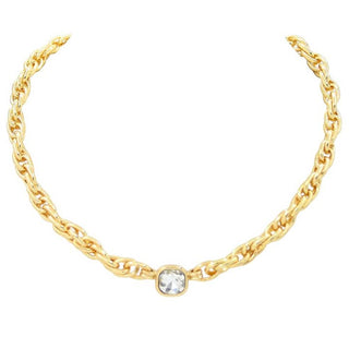 Square Pendant Chunky Link Necklace