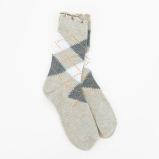 Mini Argyle Ruffle OS Oatmeal