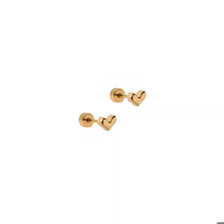 LINNY CO Screwback Stud Earrings - Fable Heart Gold
