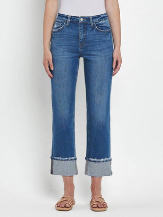 Vervet High Rise Cuffed Straight Leg Jeans
