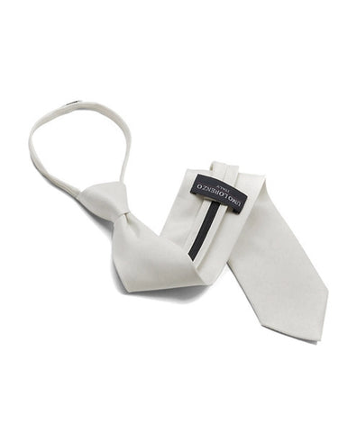 Men's White Zipper Tie
