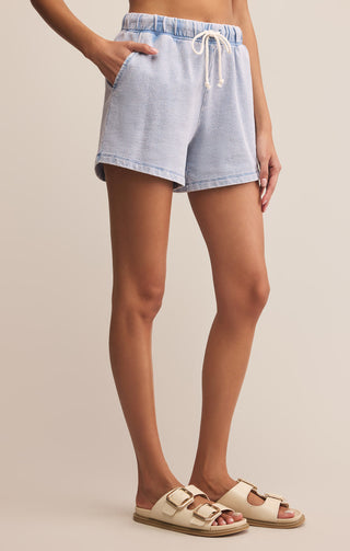 Z Supply Hunter Knit Denim Short - Washed Indigo