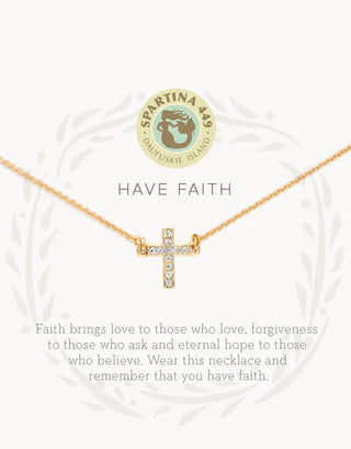 Spartina 449 Sea La Vie Necklace - Have Faith/Cross - Gold