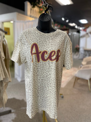 Natural Leopard Aces Tee
