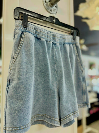 Knit Denim Comfy Shorts