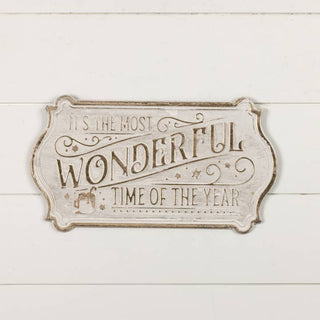 Gold & White Most Wonderful Time of Year Sign