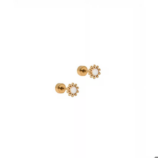 LINNY CO Screwback Stud Earrings - Serena Opal