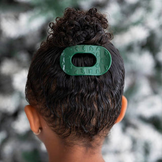 Teleties O Christmas Tree Tiny Flat Round Hair Clip