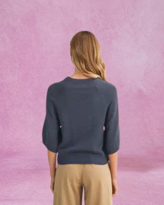 Midnight Raglan Sleeve Knit Top