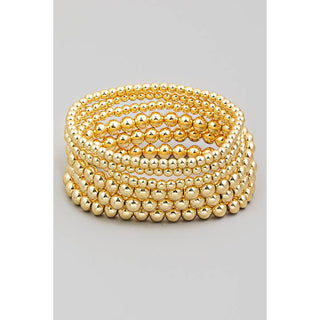 Gold Set of 6 Bracelets