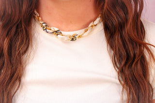 Ivory Scarf/Chain Necklace