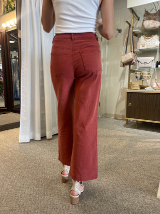 Rust Wide Leg Pants