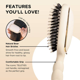 Teleties Boar Bristle Brush - Tan