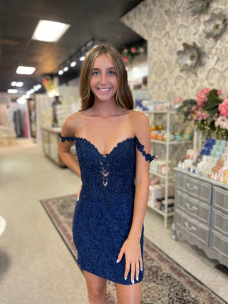 Sherri Hill 57397 - Navy Size 2