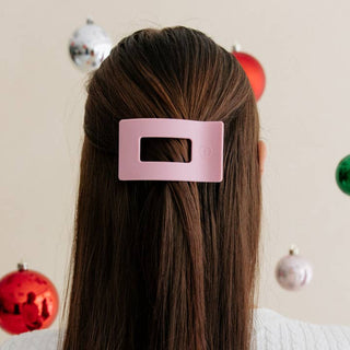 Teleties Flat Rectangle Hair Clip | Small | Merry Pinkmas