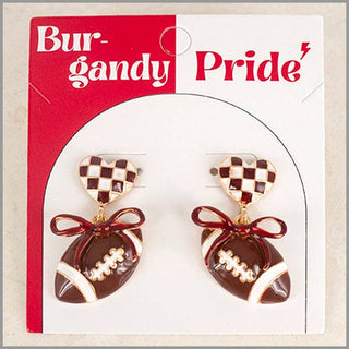 Maroon Football Gameday Earrings