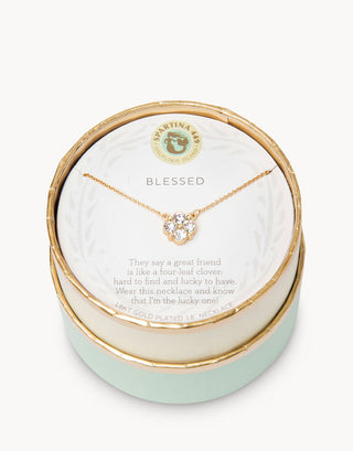 Spartina 449 Sea La Vie Necklace Blessed Crystal Clover - Gold