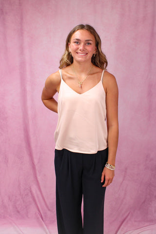 Light Pink 2-Way Lace Trim Cami
