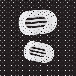 Teleties White Polka Dot Party Large Flat Round Hair Clip
