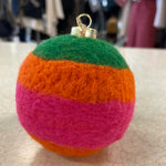 Shiraleah Green/Orange/Pink Felt Ornament