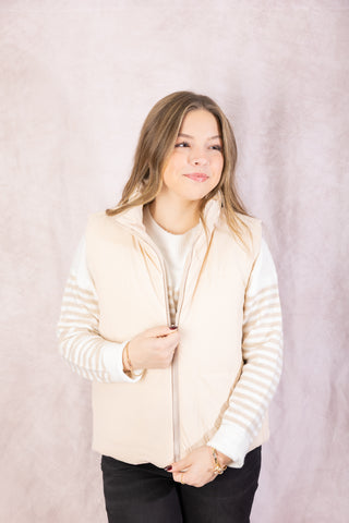 Oatmeal Corduroy Reversible Vest