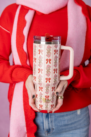 The Darling Effect 40 oz Lifestyle Flip Straw Tumbler - Oh So Merry