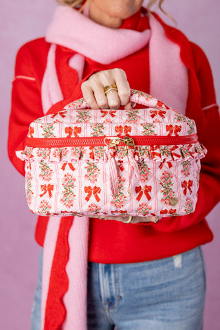 The Darling Effect Glam & Go Quilted Cosmetic Bag - Oh So Merry