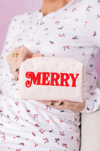 Shiraleah Blush Merry Cosmetic Pouch