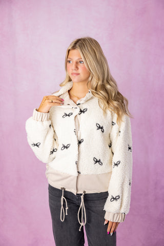 Ivory Bow Embroidered Jacket