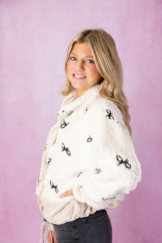 Ivory Bow Embroidered Jacket