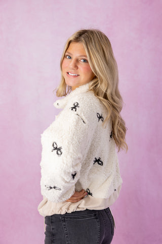 Ivory Bow Embroidered Jacket