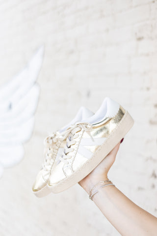 Corkys Footwear Friend Zone Sneaker - Gold Crinkle Metallic