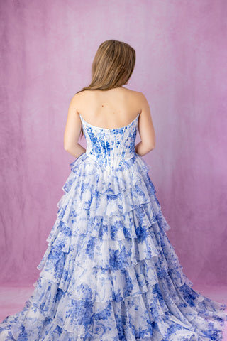 Sherri Hill 57250 - Ivory/Blue Size 00