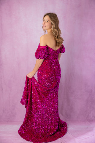 Sherri Hill 55202 - Fuchsia Size 6