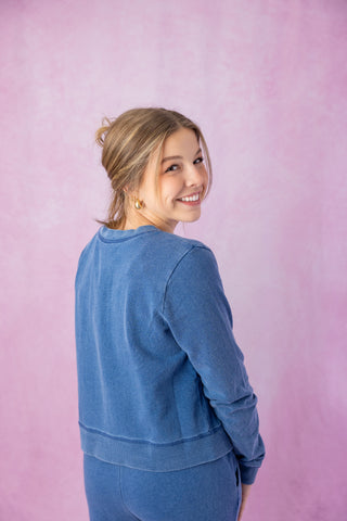 Z Supply Daily Knit Denim Cardigan - Vintage Indigo